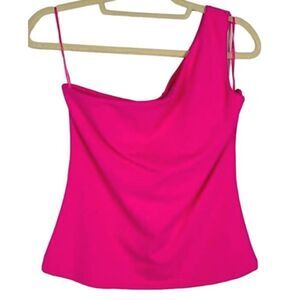 Cache' NWT one-shoulder fuchsia top, size medium, scuba-like fabric